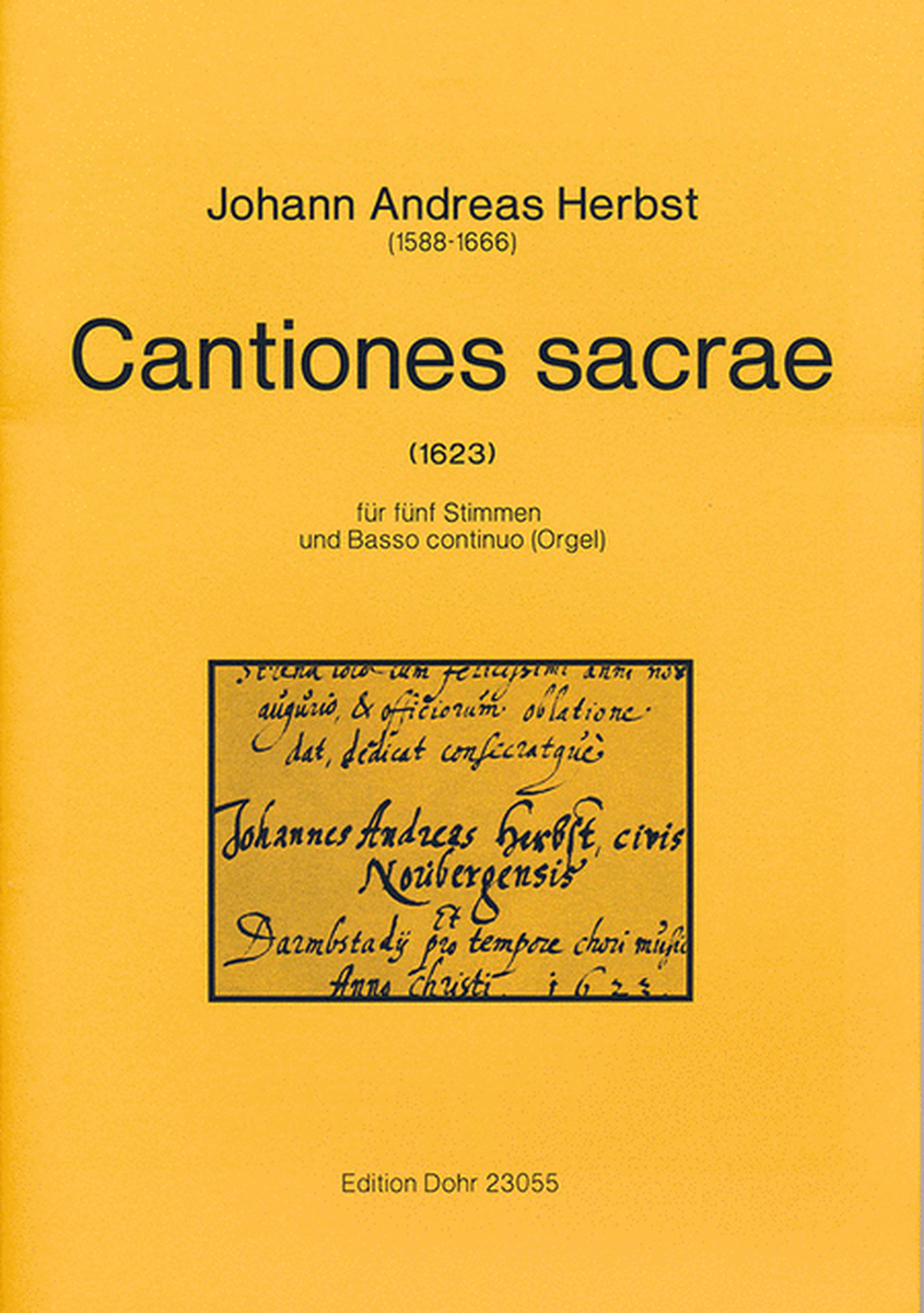 Cantiones sacrae -Neujahrsgesänge, dem Frankfurter Rath gewidmet für 5 Stimmen, Chor und Orgel-