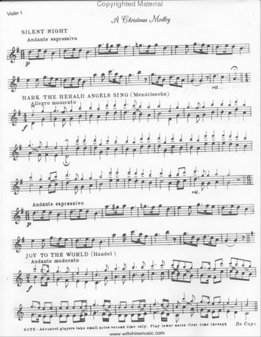 Christmas Medley Violin scores gallery preview page 2