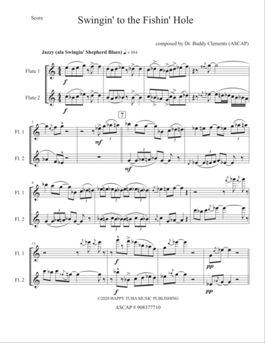 Swingin' to the Fishin' Hole Flute Duet scores gallery preview page 5