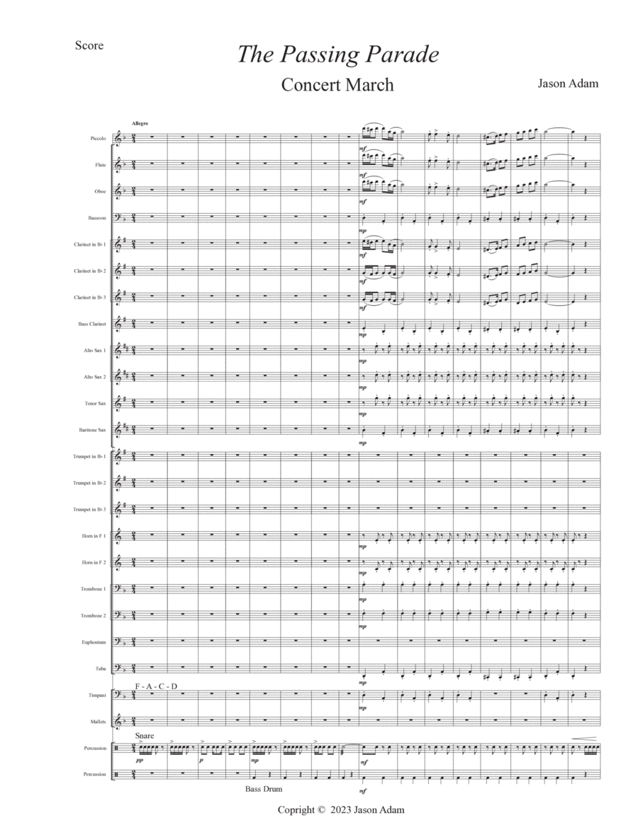 The Passing Parade (Concert March) Concert Band scores gallery preview page 1