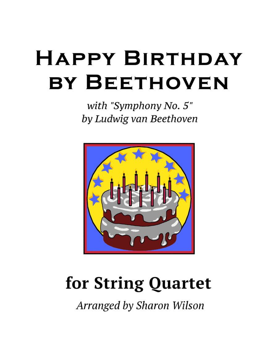 Happy Birthday by Beethoven (for String Quartet) String Quartet scores gallery preview page 1