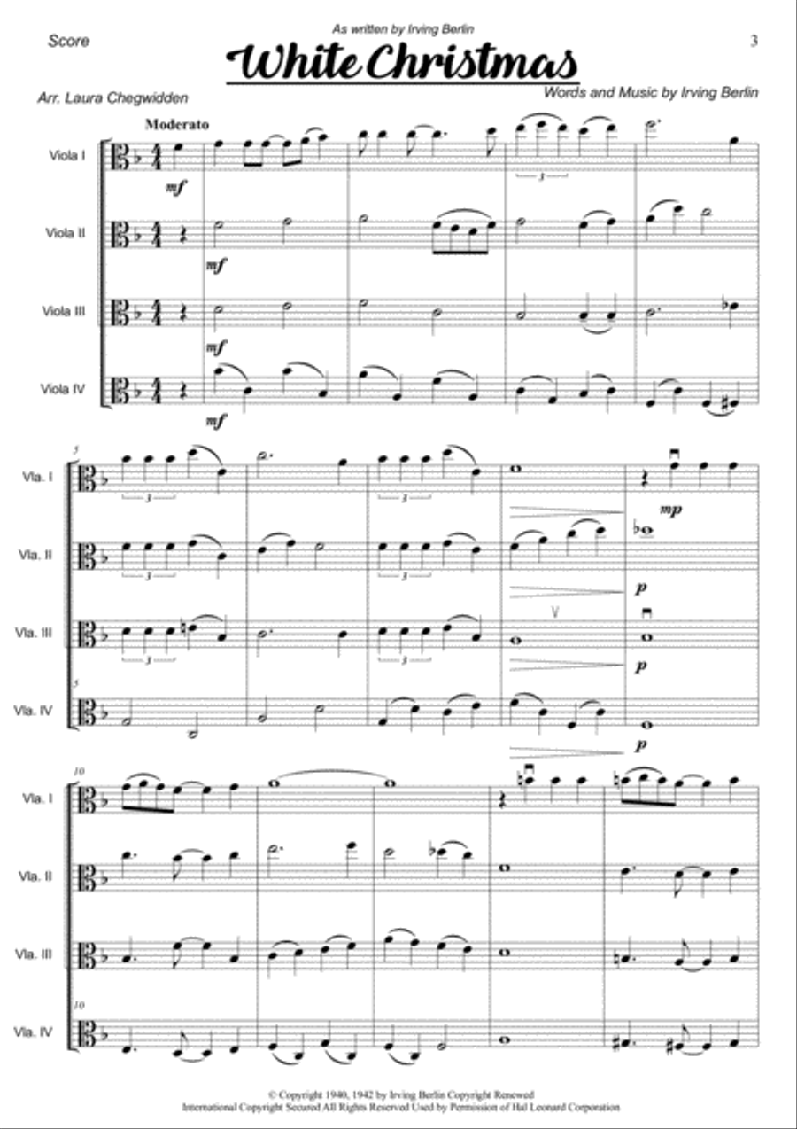 White Christmas String Quartet scores gallery preview page 3