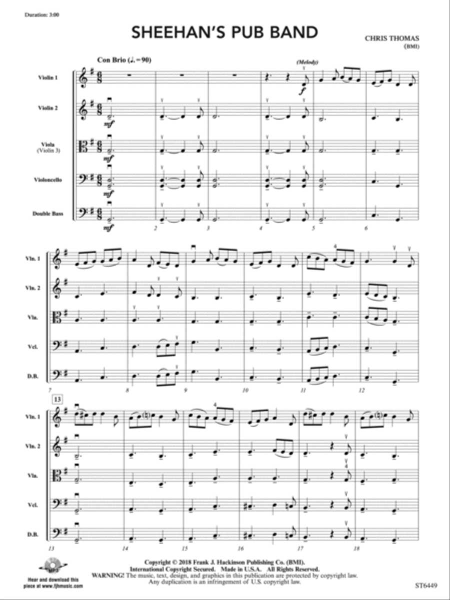 Sheehan's Pub Band: Score String Orchestra scores gallery preview page 3