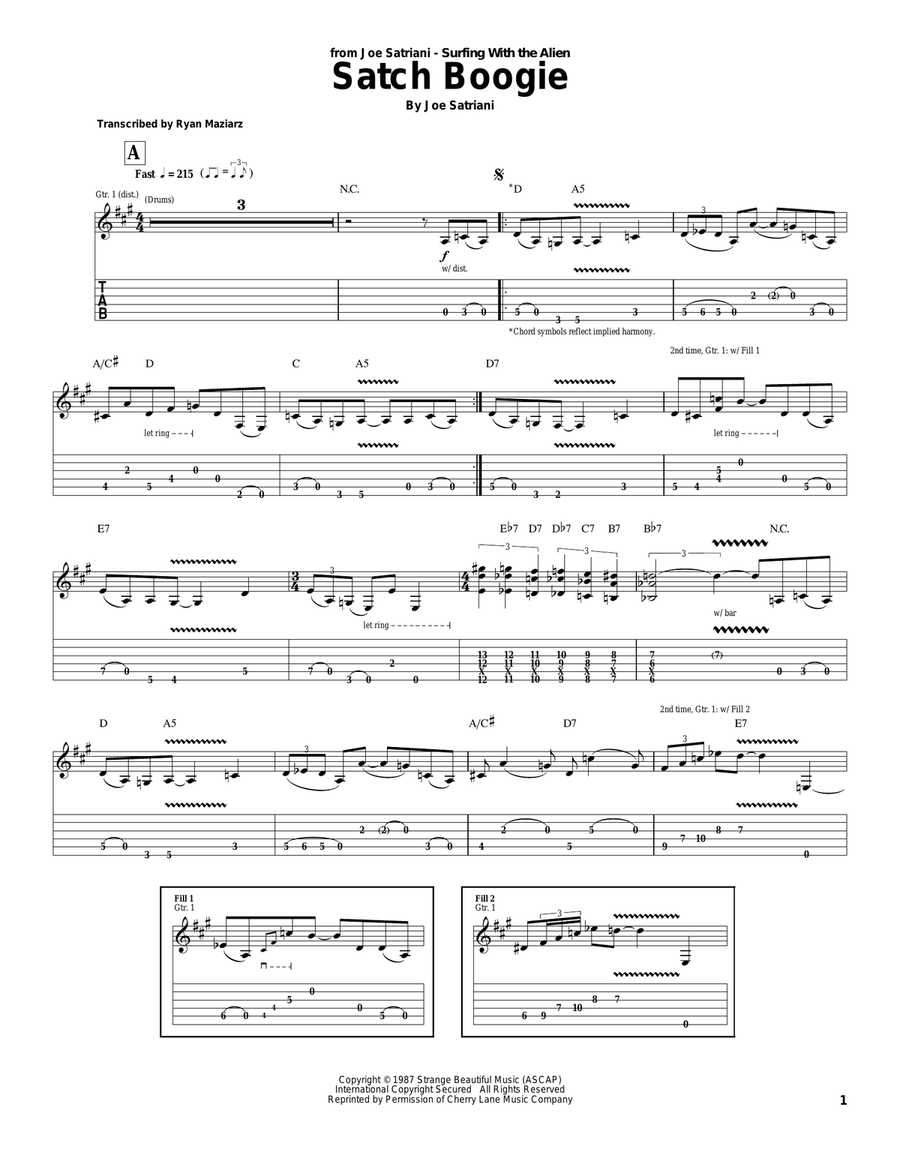 Satch Boogie Acoustic Guitar scores gallery preview page 1