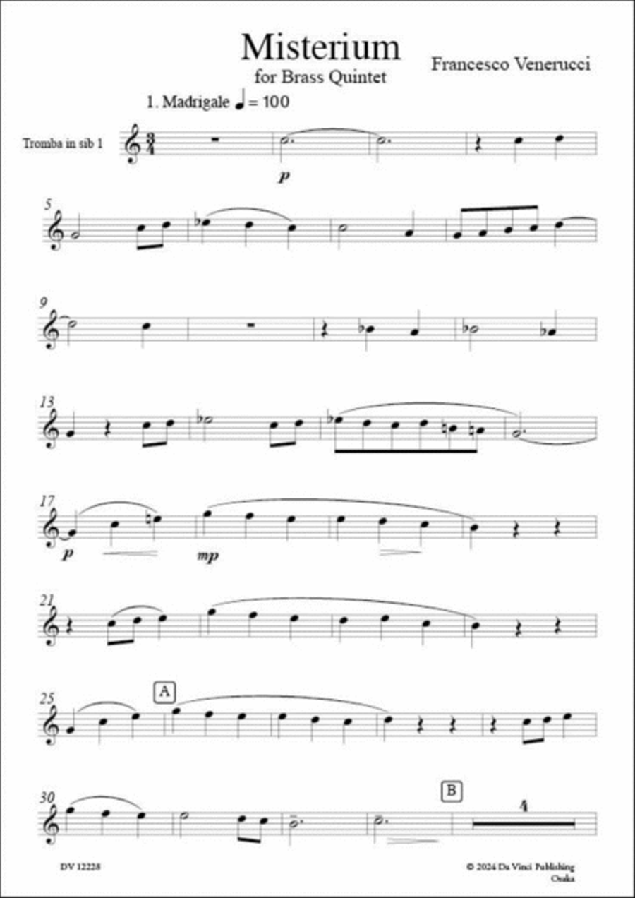 Misterium, for Brass Quintet Brass Quintet scores gallery preview page 4