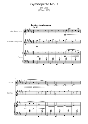 Gymnopedie No. 1 - Alto and Baritone Sax Duet w/ Piano