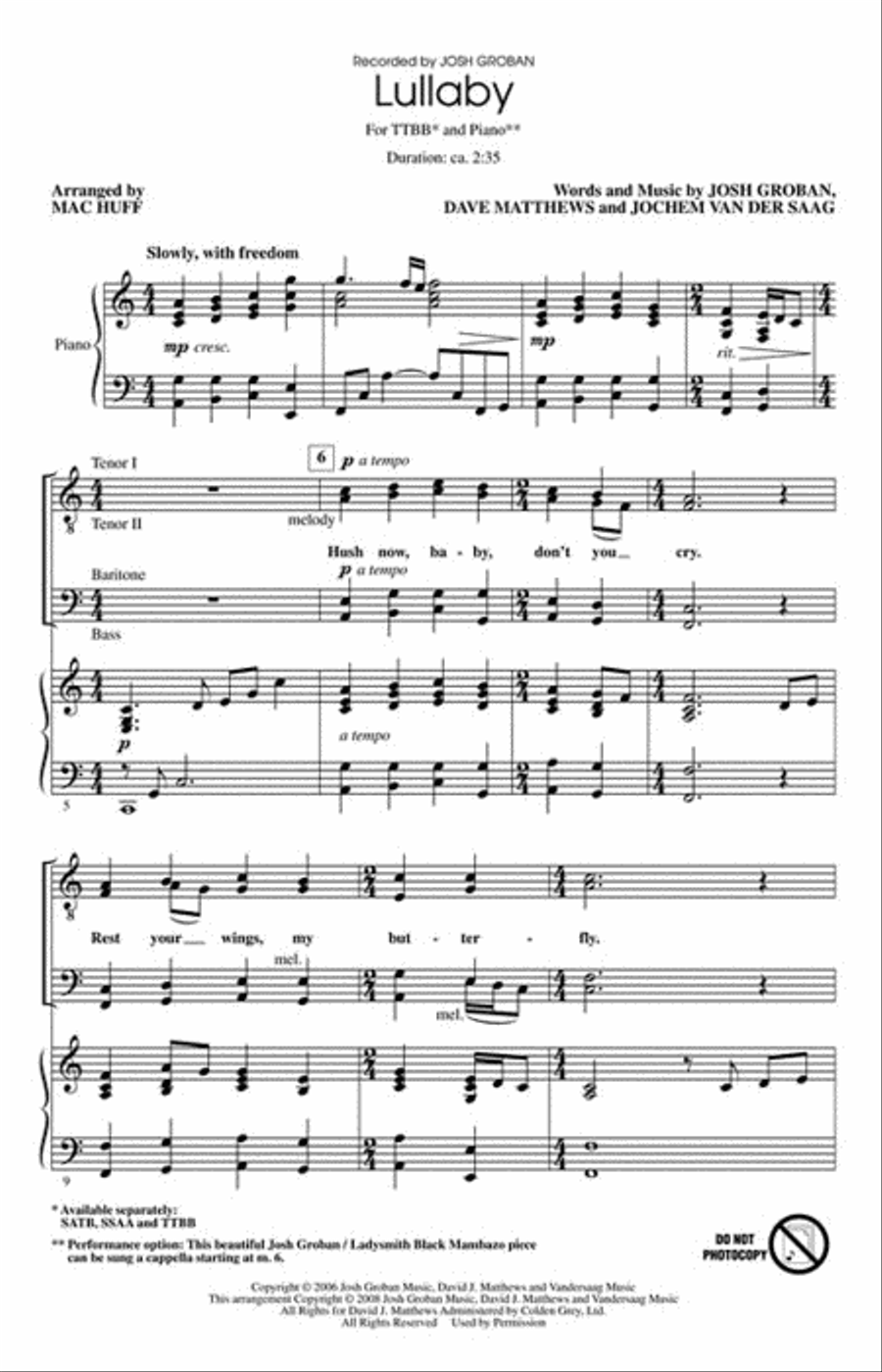 Lullaby Lullaby TTBB scores gallery preview page 2