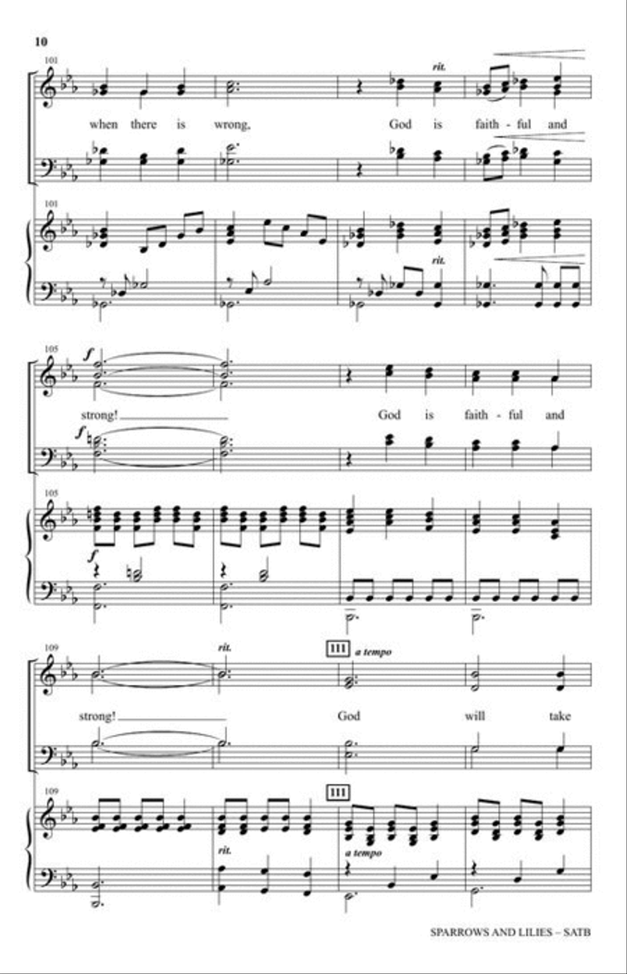Sparrows and Lilies 4-Part scores gallery preview page 6