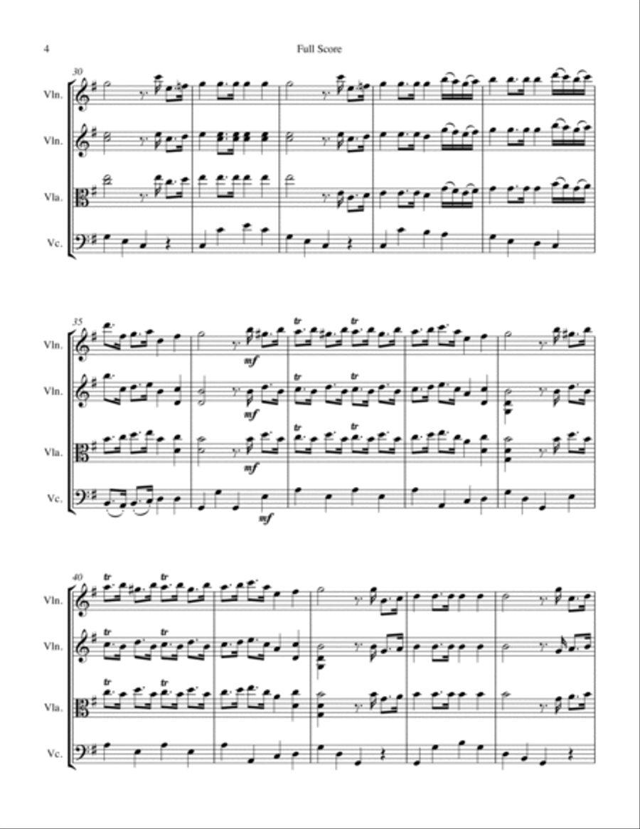 MARCH FROM THE MARRIAGE OF FIGARO, Mozart, String Trio, Intermediate Level for 2 violins and cello String Trio scores gallery preview page 6