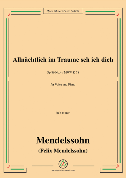 Mendelssohn-Allnachtlich im traume sehich dich,Op.86 No.4,in b minor