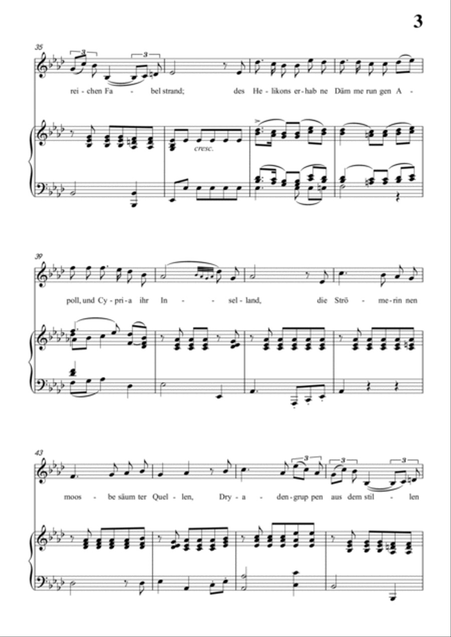 Schubert-Uraniens Flucht(Urania's Flight),D.554 in bD for Vocal and Piano Voice scores gallery preview page 4
