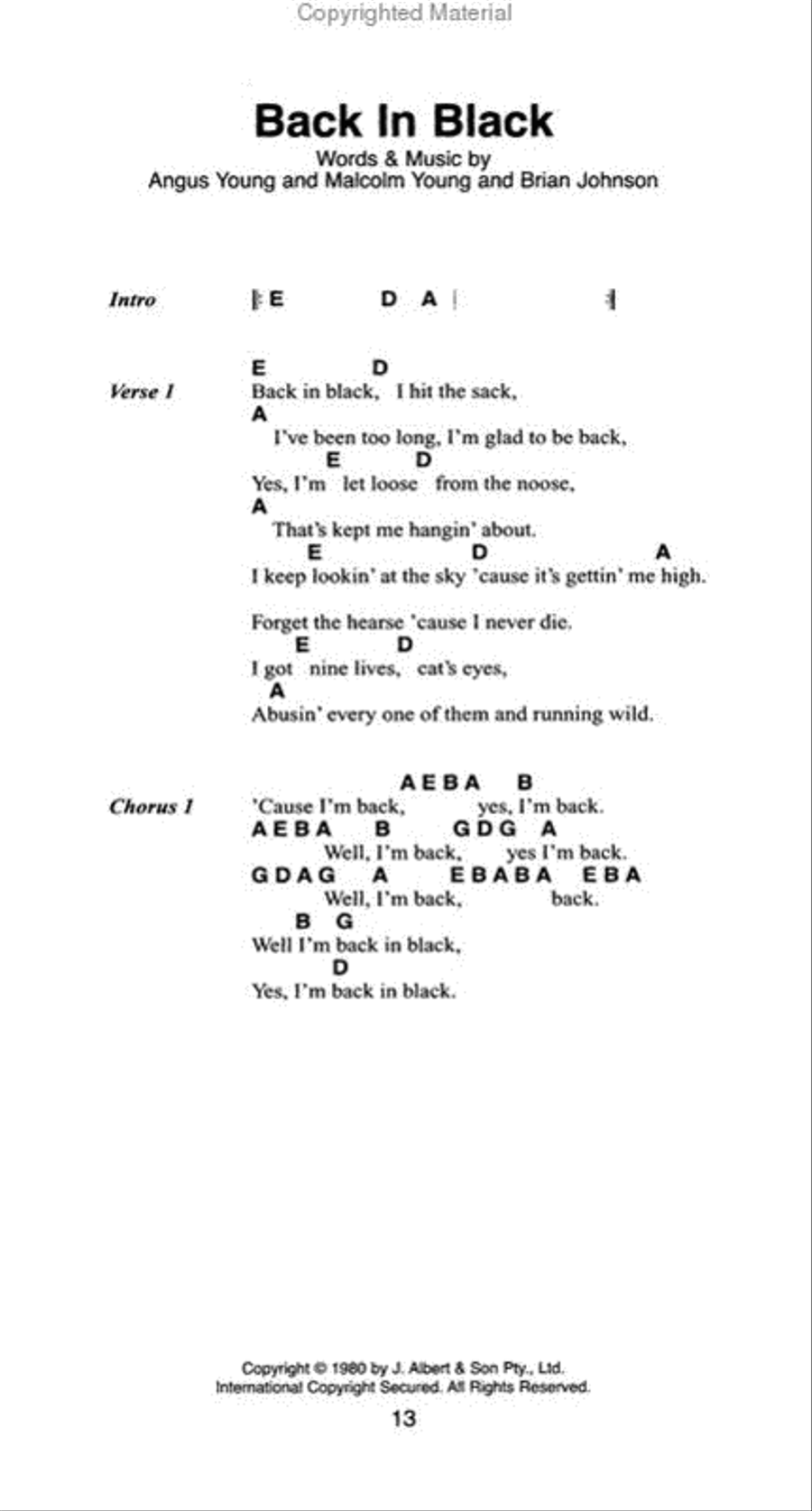 The Little Black Songbook of AC/DC Guitar scores gallery preview page 3