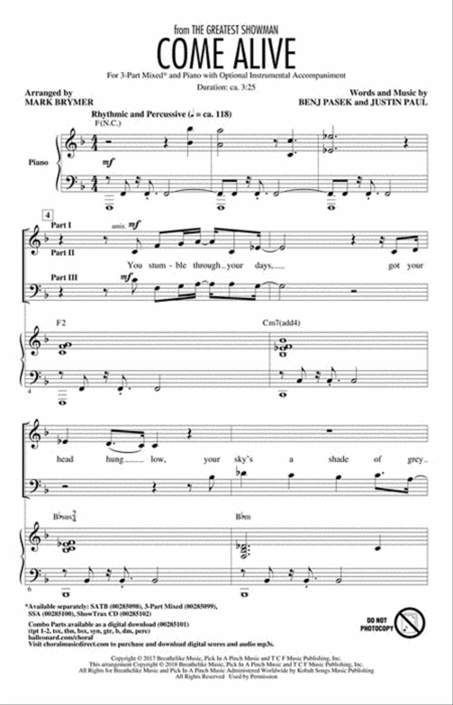 <br>Sheet music extract