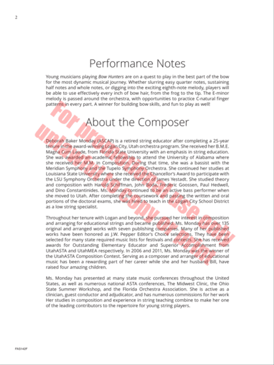 Bow Hunters Orchestra scores gallery preview page 3
