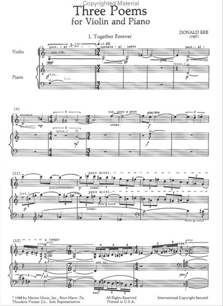 Three Poems Violin Solo scores gallery preview page 2