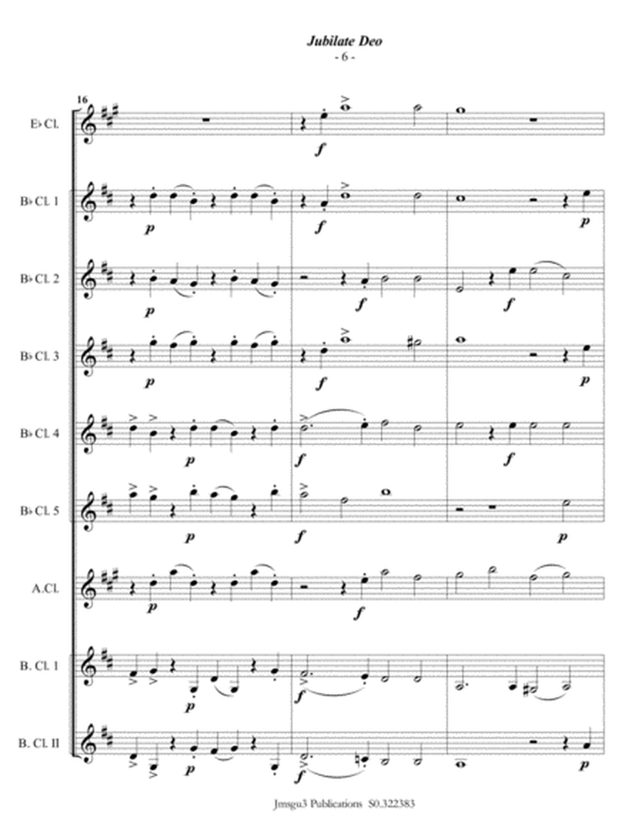 Gabrieli: Jubilate Deo Ch. 136 for Clarinet Choir image number null