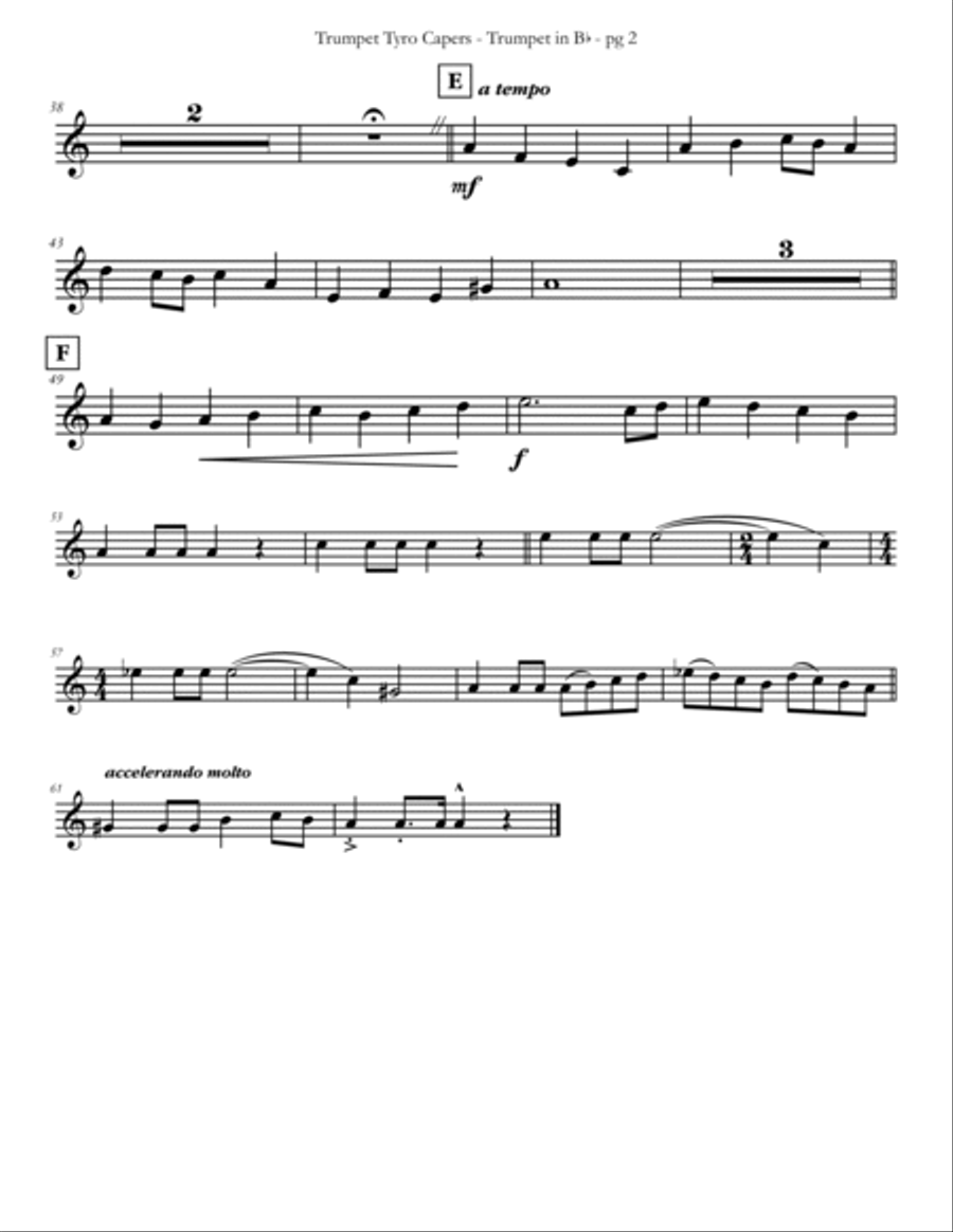 Trumpet Tyro Capers B-Flat Trumpet scores gallery preview page 3