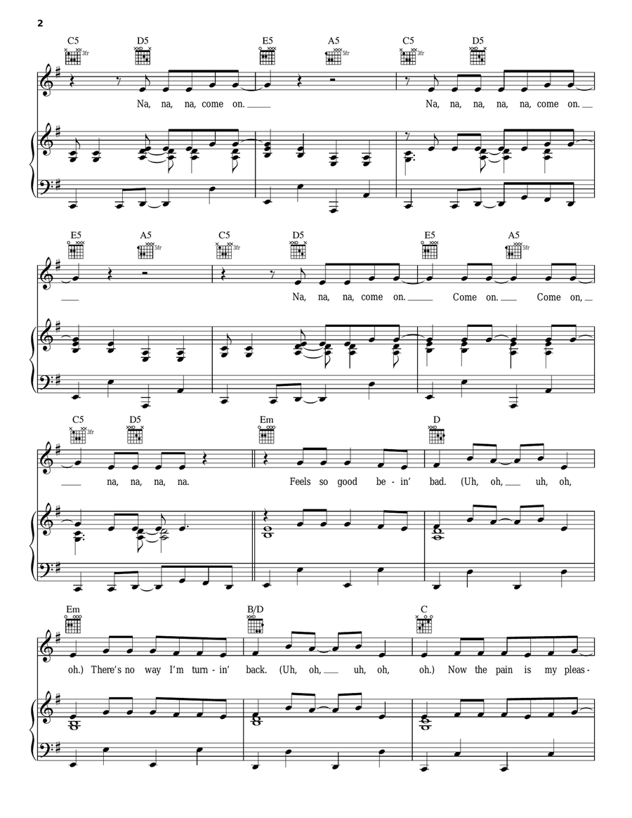 S&M S&M Piano, Vocal, Guitar scores gallery preview page 2