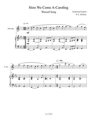 Book cover for Here We Come A-Caroling (Alto Sax Solo with Piano Accompaniment)