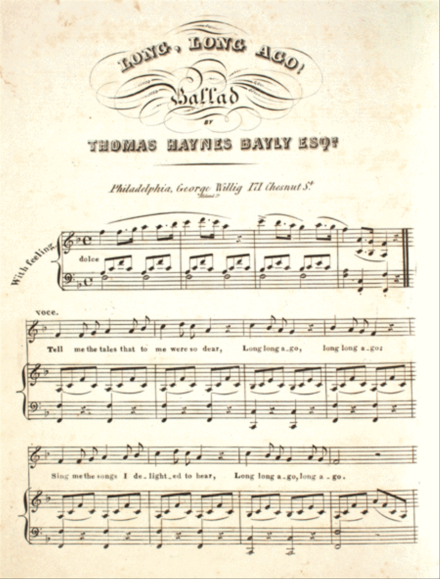 Long, Long Ago. Ballad Voice scores gallery preview page 1