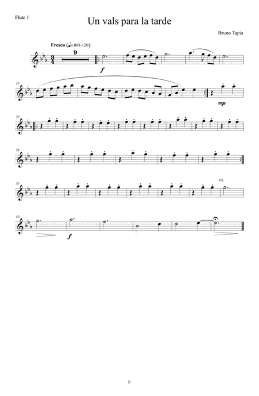 Vals para la tarde, quinteto de flautas Small Ensemble scores gallery preview page 5