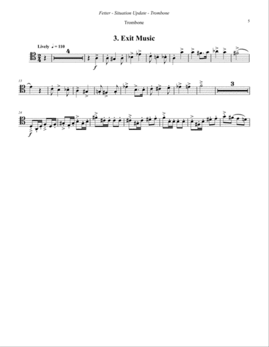Situation Update, Suite for Trombone and Piano Piano Accompaniment scores gallery preview page 5