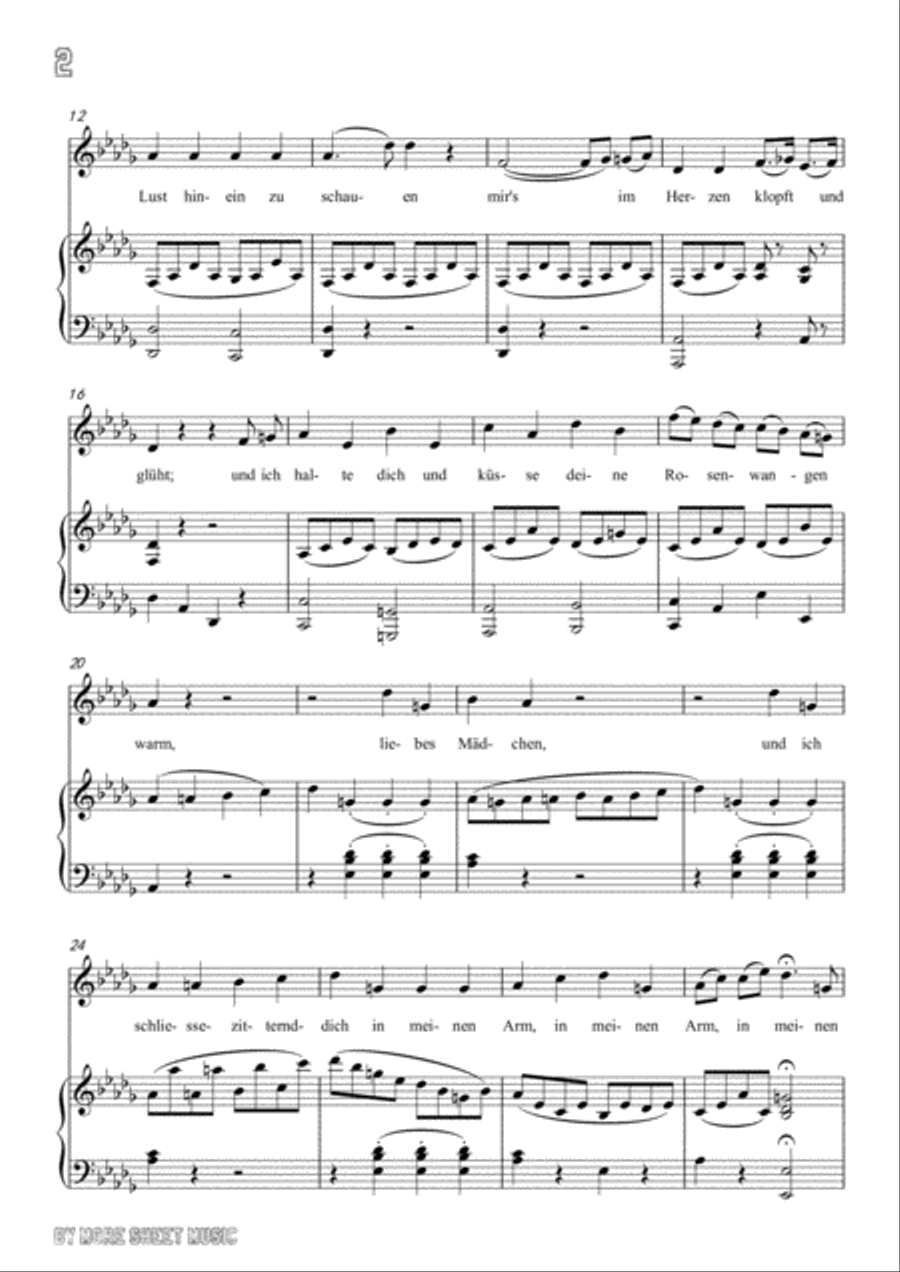 Mozart-An Chloe in D flat Major,for Voice and Piano Voice Solo scores gallery preview page 4