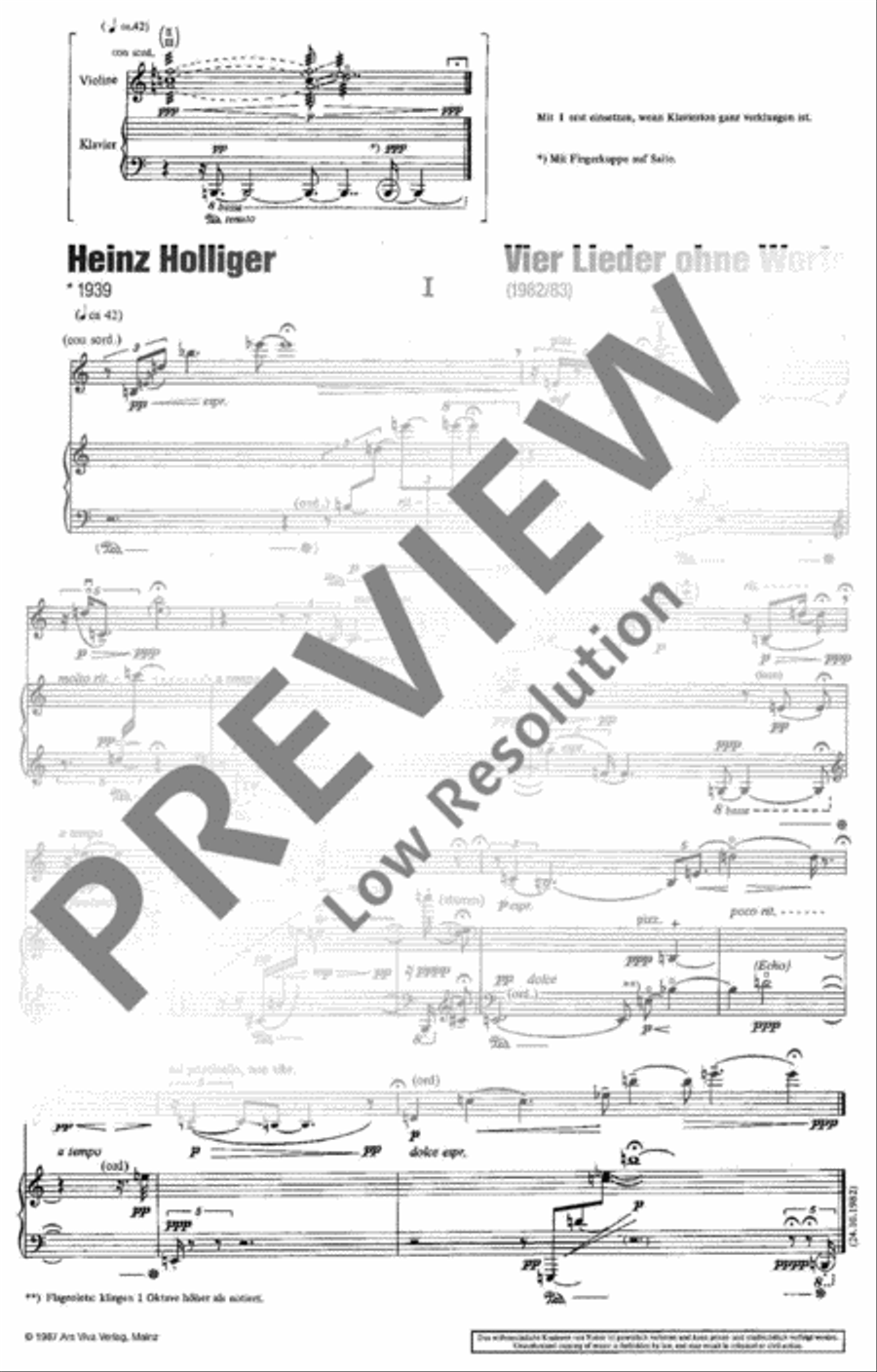 Songs without words Violin Solo scores gallery preview page 4