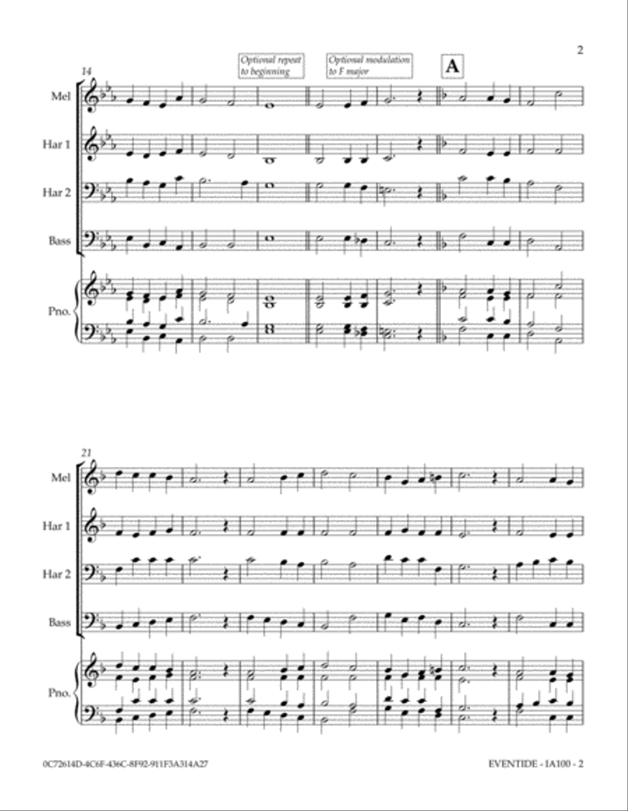 EVENTIDE (Abide With Me) Small Ensemble scores gallery preview page 3