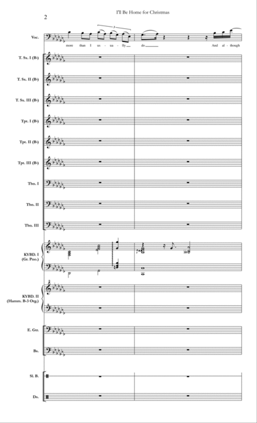 I'll Be Home For Christmas Small Ensemble scores gallery preview page 2