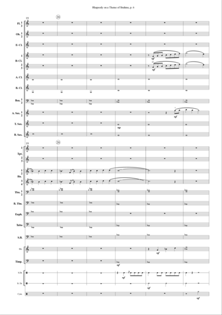 Rhapsody on a Theme of Brahms Concert Band scores gallery preview page 6