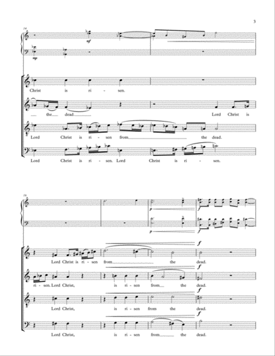 Lord Christ is Risen Lord Christ is Risen 4-Part scores gallery preview page 3