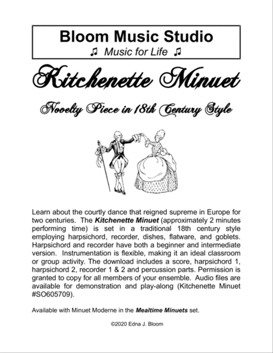 The Kitchenette Minuet Novelty Ensemble Large Ensemble scores gallery preview page 1