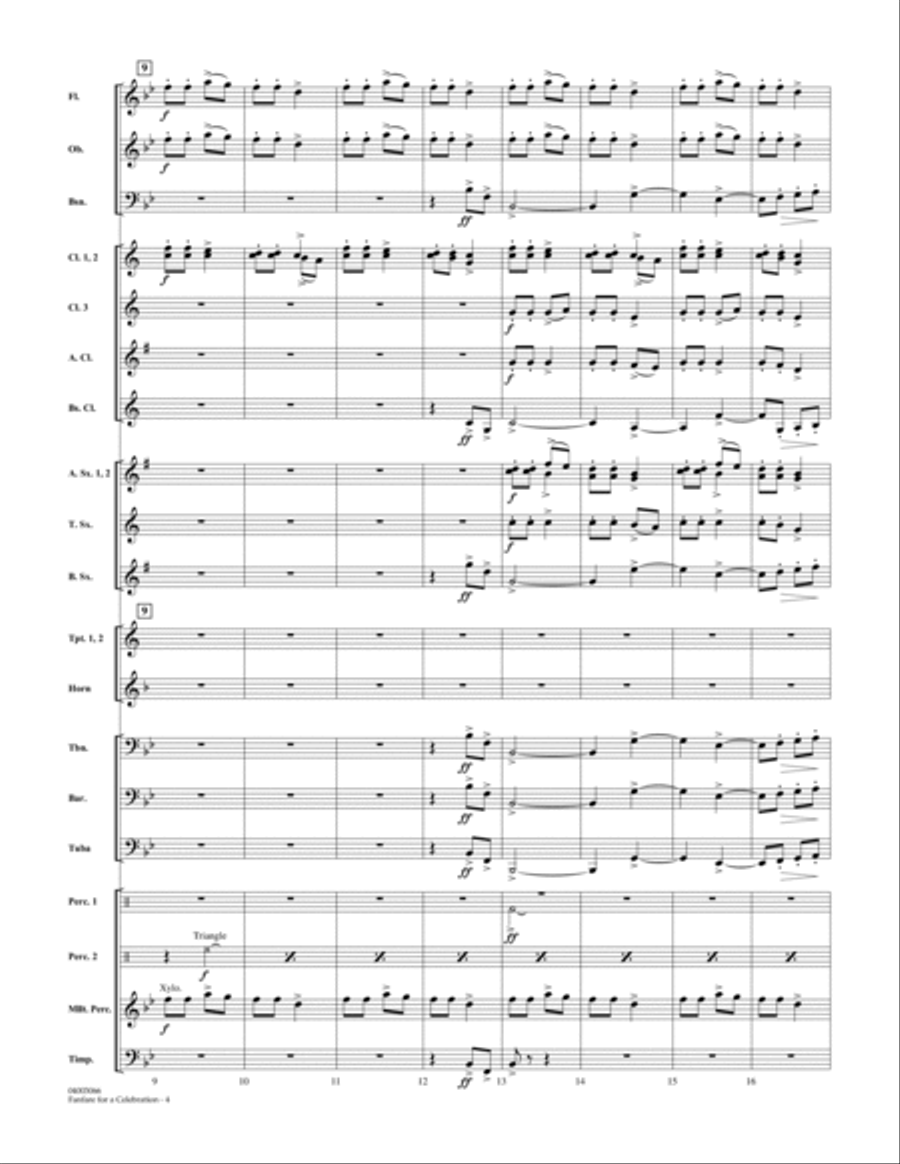 Fanfare For A Celebration - Full Score Concert Band scores gallery preview page 4