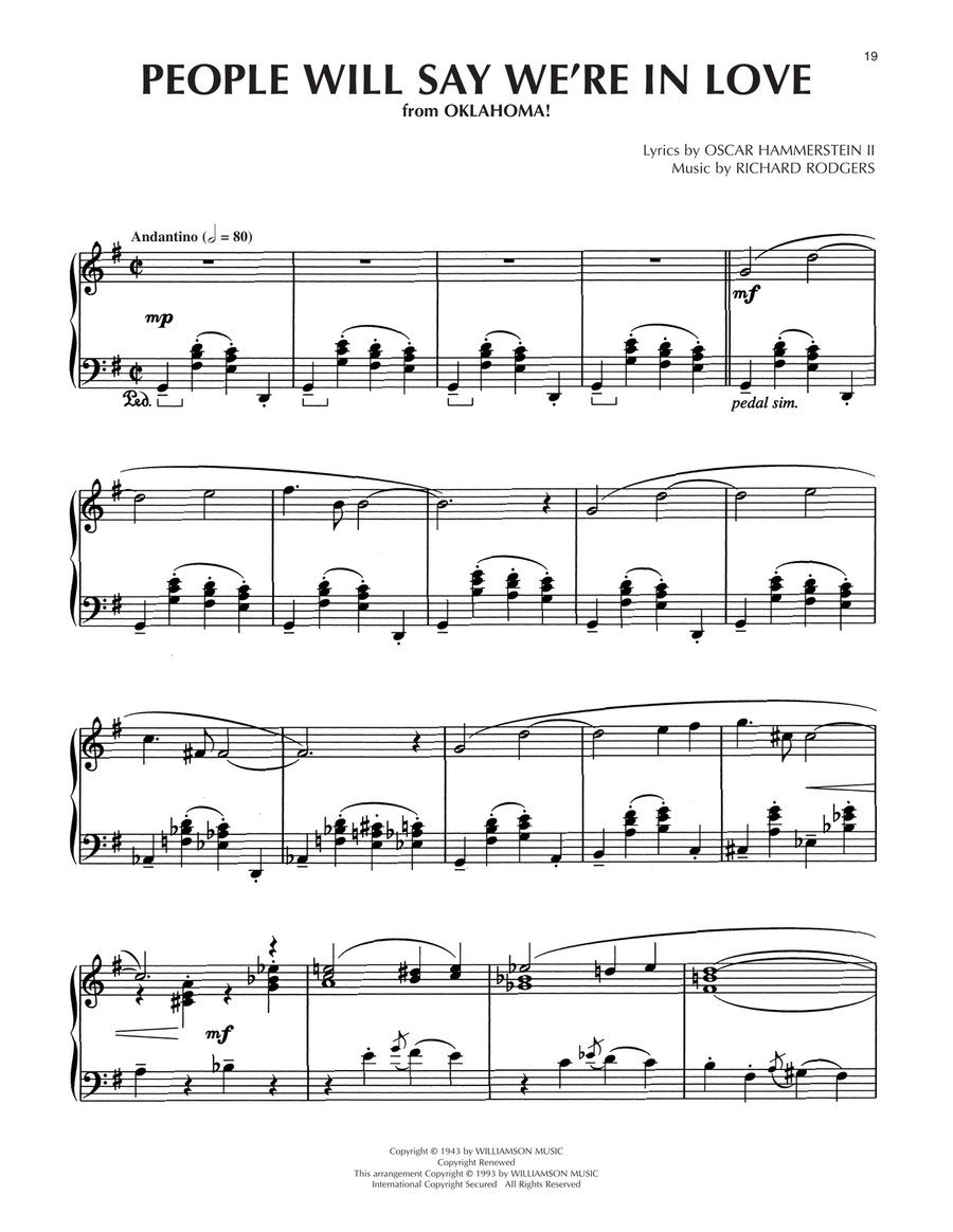 People Will Say We're In Love (from Oklahoma) (arr. Dick Hyman) Piano Solo scores gallery preview page 1