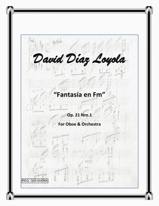 Book cover for Fantasía en Fm, for Oboe & Orchestra Op. 21 Nro.1