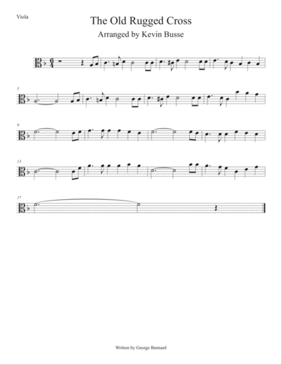 Old Rugged Cross - Viola Viola Solo scores gallery preview page 1