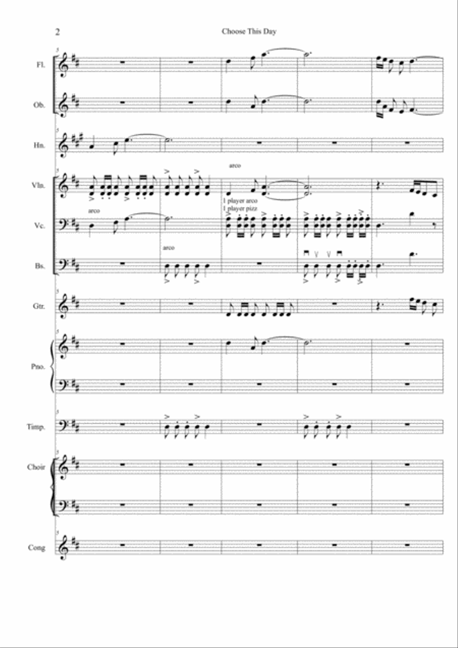 Choose This Day (Score & instrumental parts) Large Ensemble scores gallery preview page 2