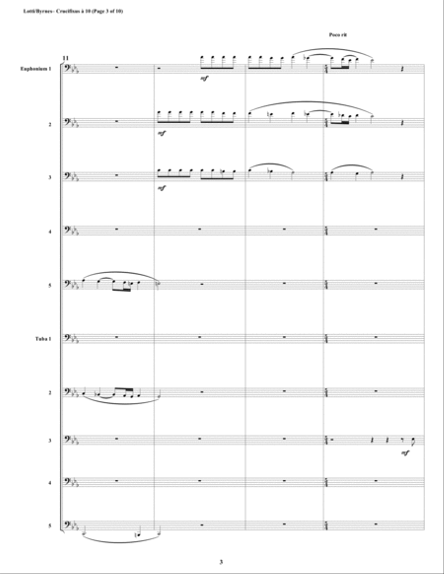 Crucifixus a 10 by Antonio Lotti (Euphonium-Tuba Choir) Crucifixus a 10 by Antonio Lotti (Euphonium-Tuba Choir) Brass Ensemble scores gallery preview page 3