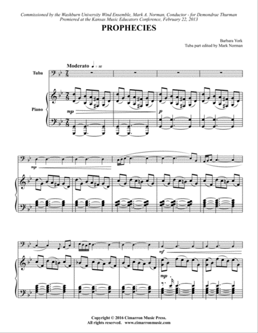 Prophecies Tuba scores gallery preview page 1
