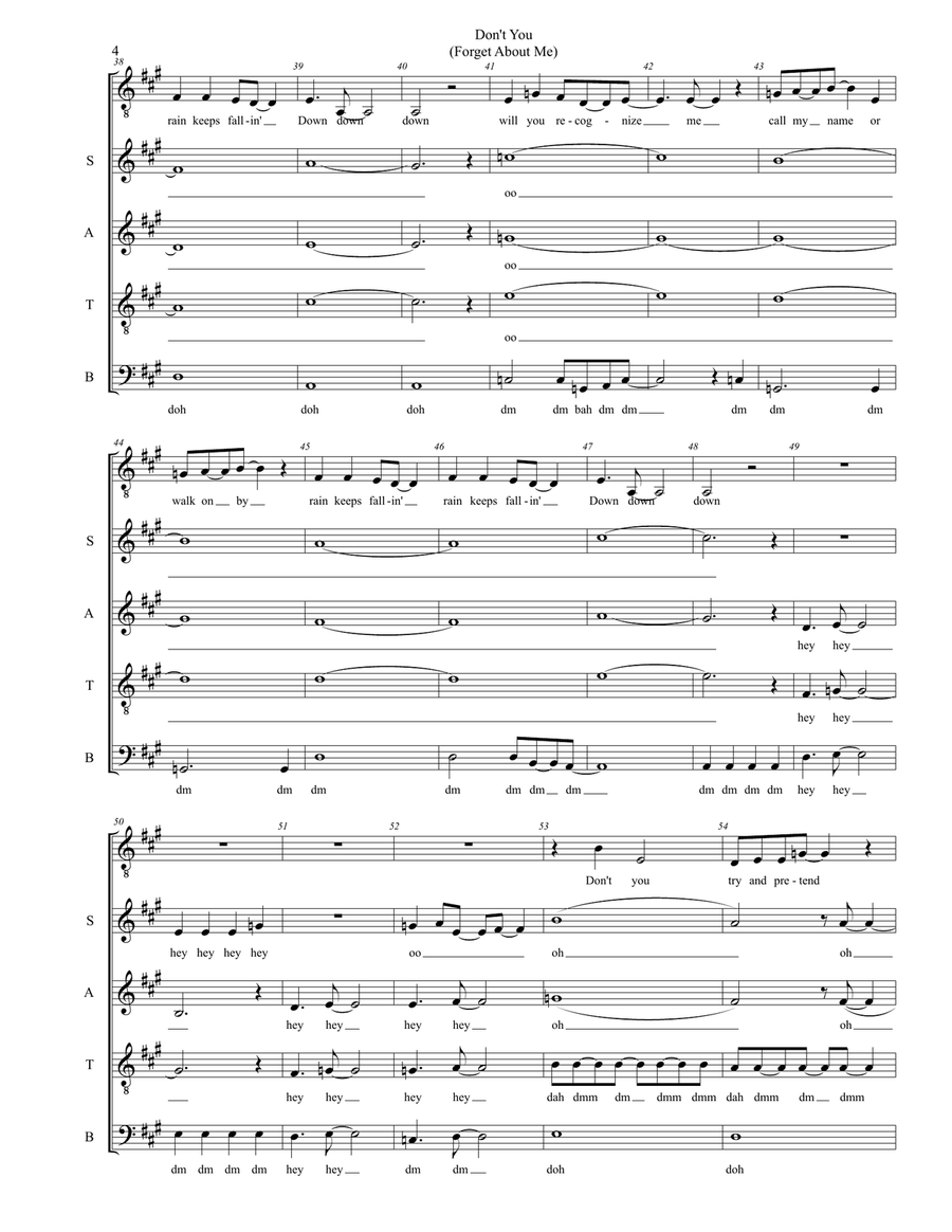 Don't You (forget About Me) 4-Part scores gallery preview page 4