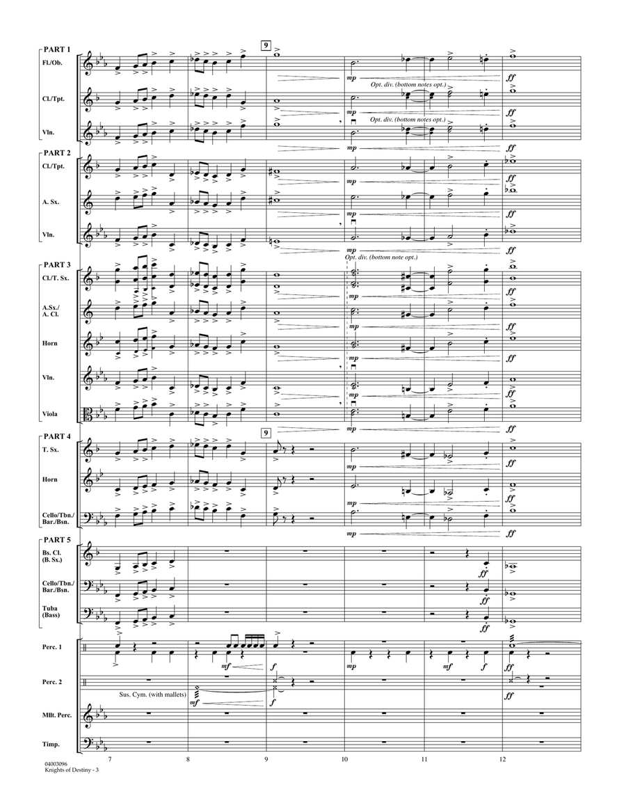 Knights Of Destiny - Full Score Concert Band scores gallery preview page 3