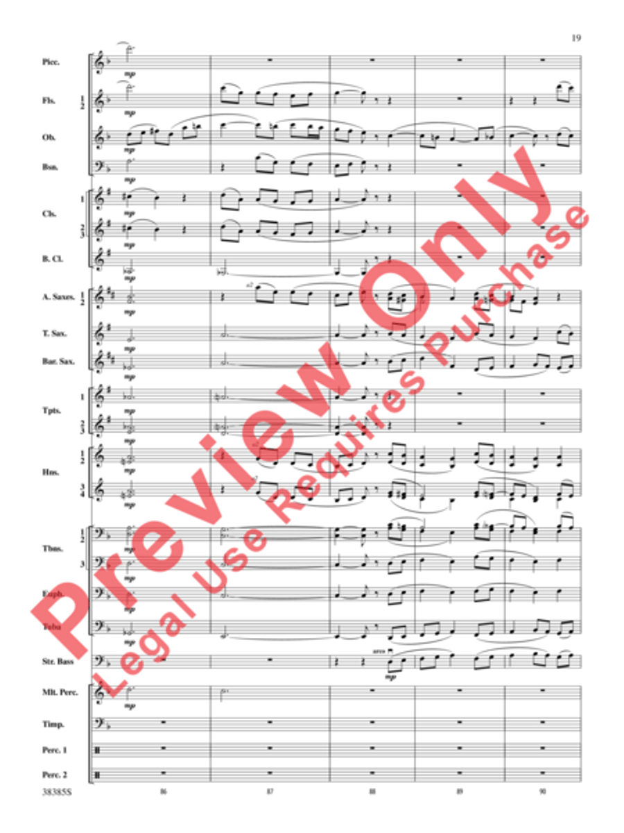 Fantasia on the Alleluia Hymn Concert Band scores gallery preview page 12