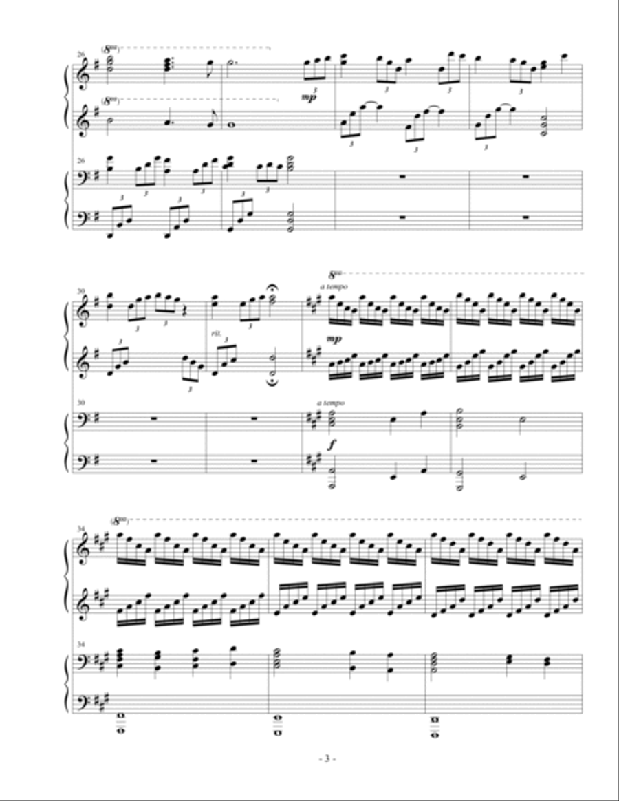 Oh, Come, All Ye Faithful (Piano Duet 1P/4H) 1 Piano, 4-Hands scores gallery preview page 4