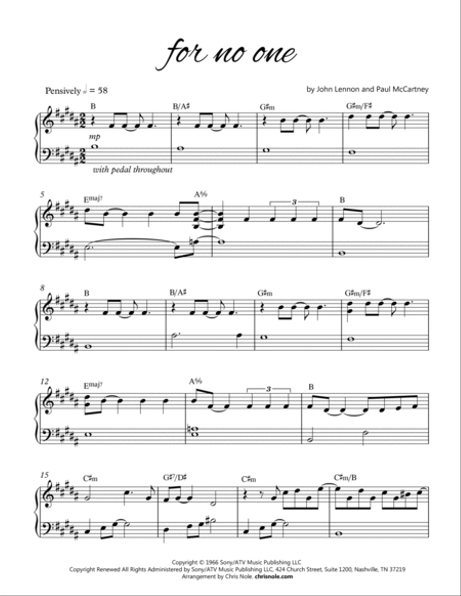 For No One Piano Method scores gallery preview page 2