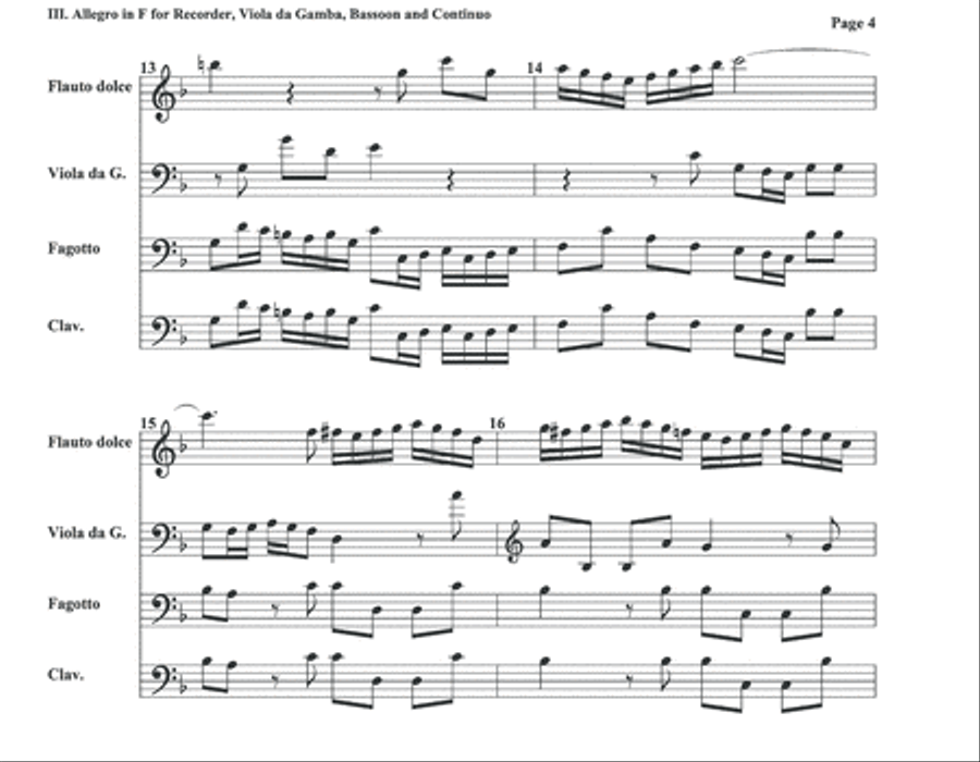 Allegro in F Major No. 3 Small Ensemble scores gallery preview page 4