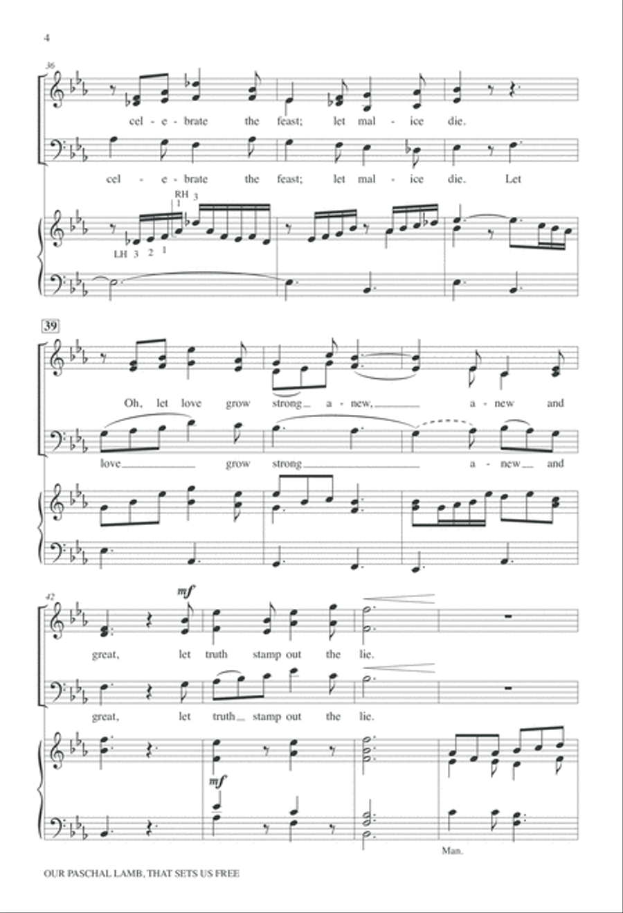 Our Paschal Lamb, that Sets Us Free 4-Part scores gallery preview page 4