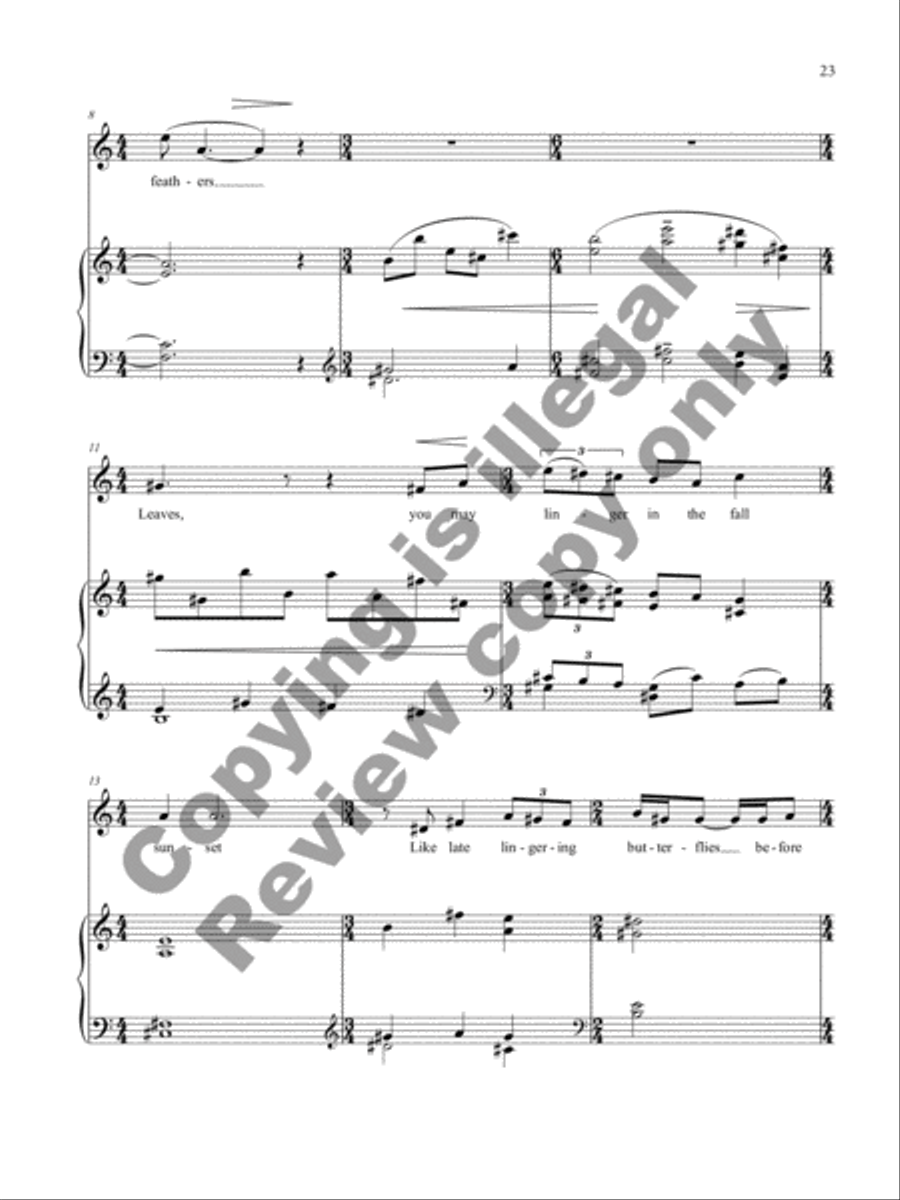 Theme in Yellow: 7 Songs for Mezzo-Soprano and Piano Mezzo-Soprano Voice scores gallery preview page 13