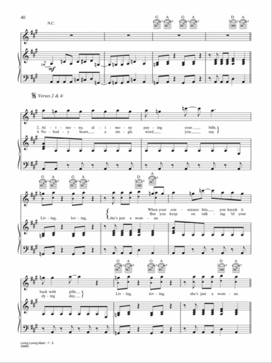Living Loving Maid Piano, Vocal, Guitar scores gallery preview page 3