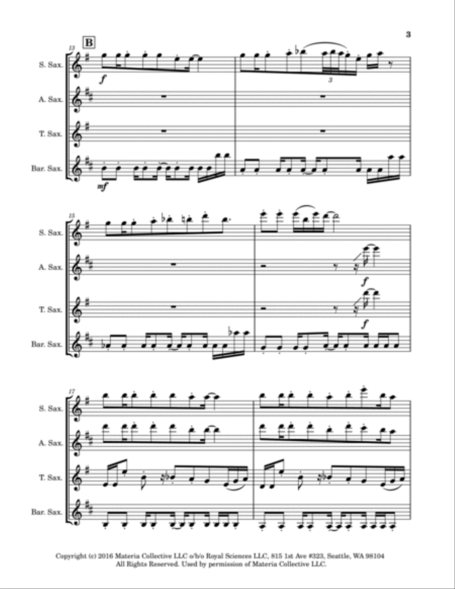 MEGALOVANIA (from Undertale) Woodwind Quartet scores gallery preview page 3